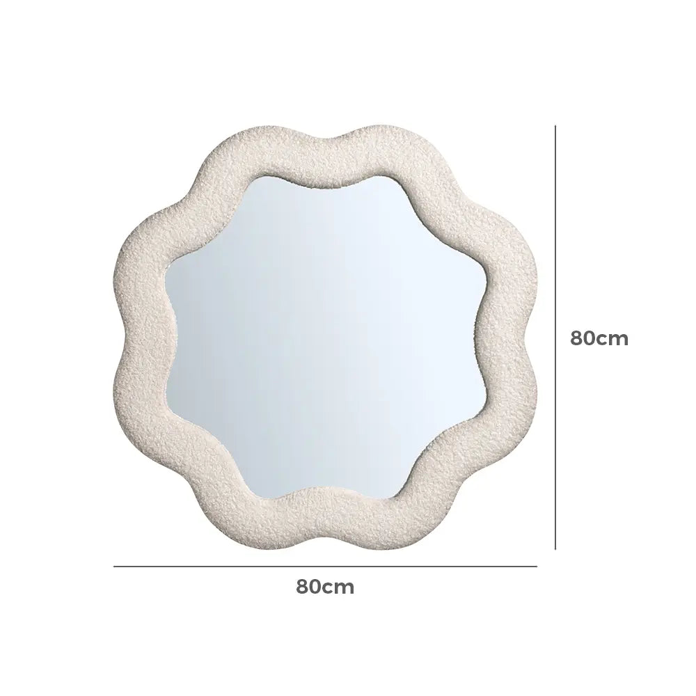 Sabrina Scallop Fabric Wall Mirror 800MM x 800MM