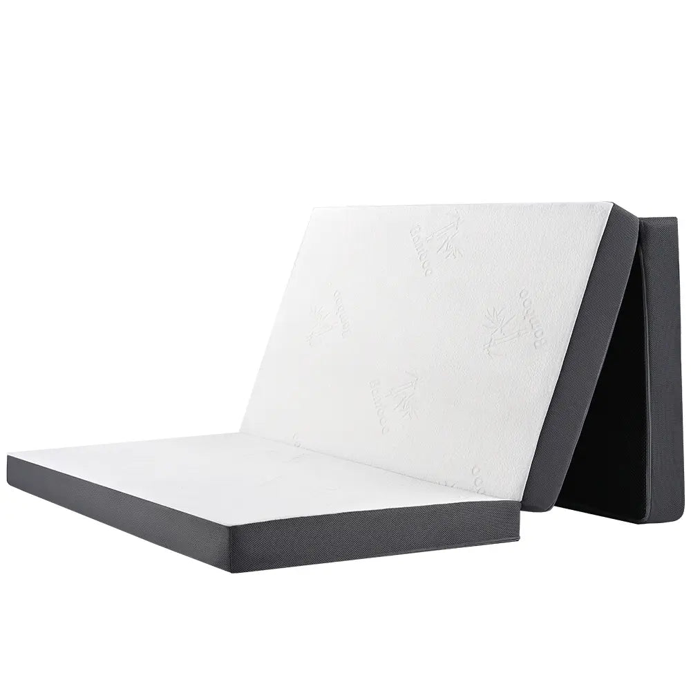 Close-up of Joey foldable foam mattress with soft fabric cover