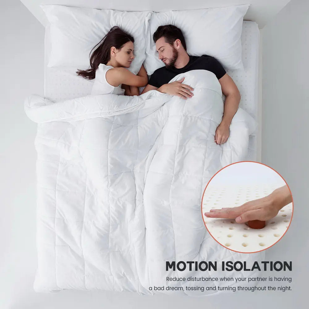 Lyric 50MM Latex Topper used on a king-size bed for extra comfort