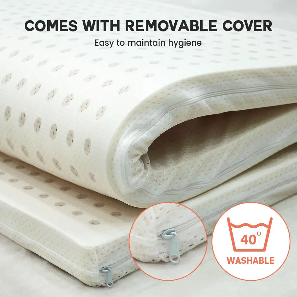 Packaging of the Lyric Natural Organic Latex Topper with sustainability messaging