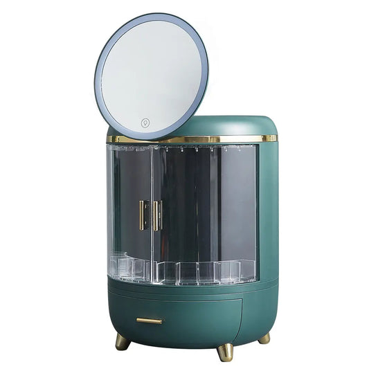 Suffolk Cosmetic Organizer with LED Mirror on a vanity table