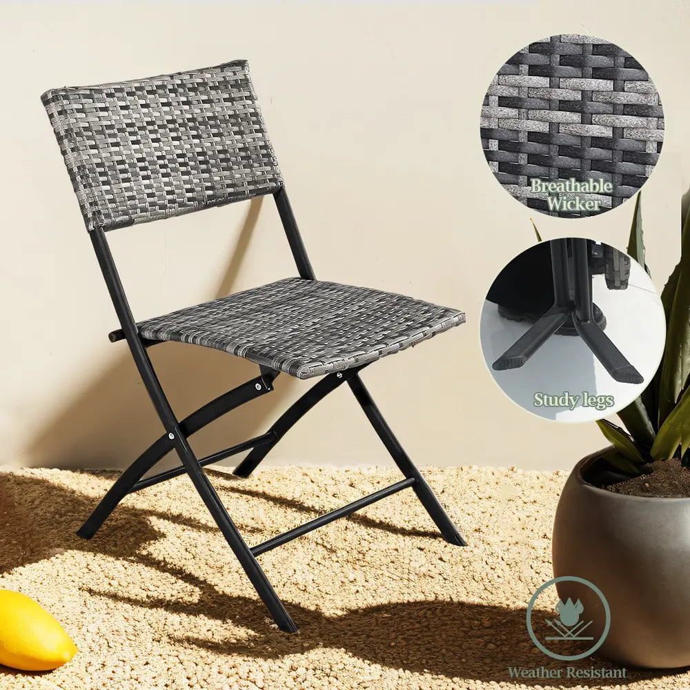 Hamilton grey foldable chairs for small outdoor spaces