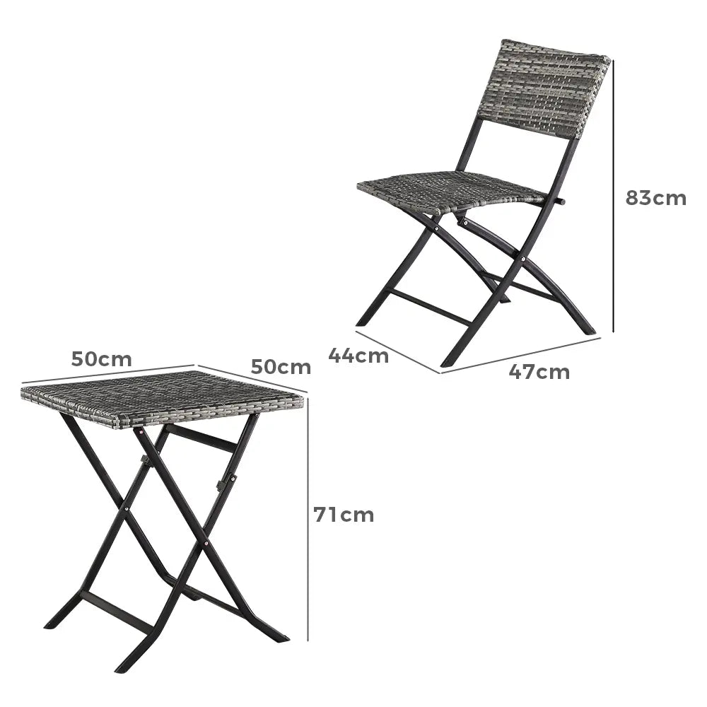 Close-up of grey Hamilton foldable chair with sturdy design