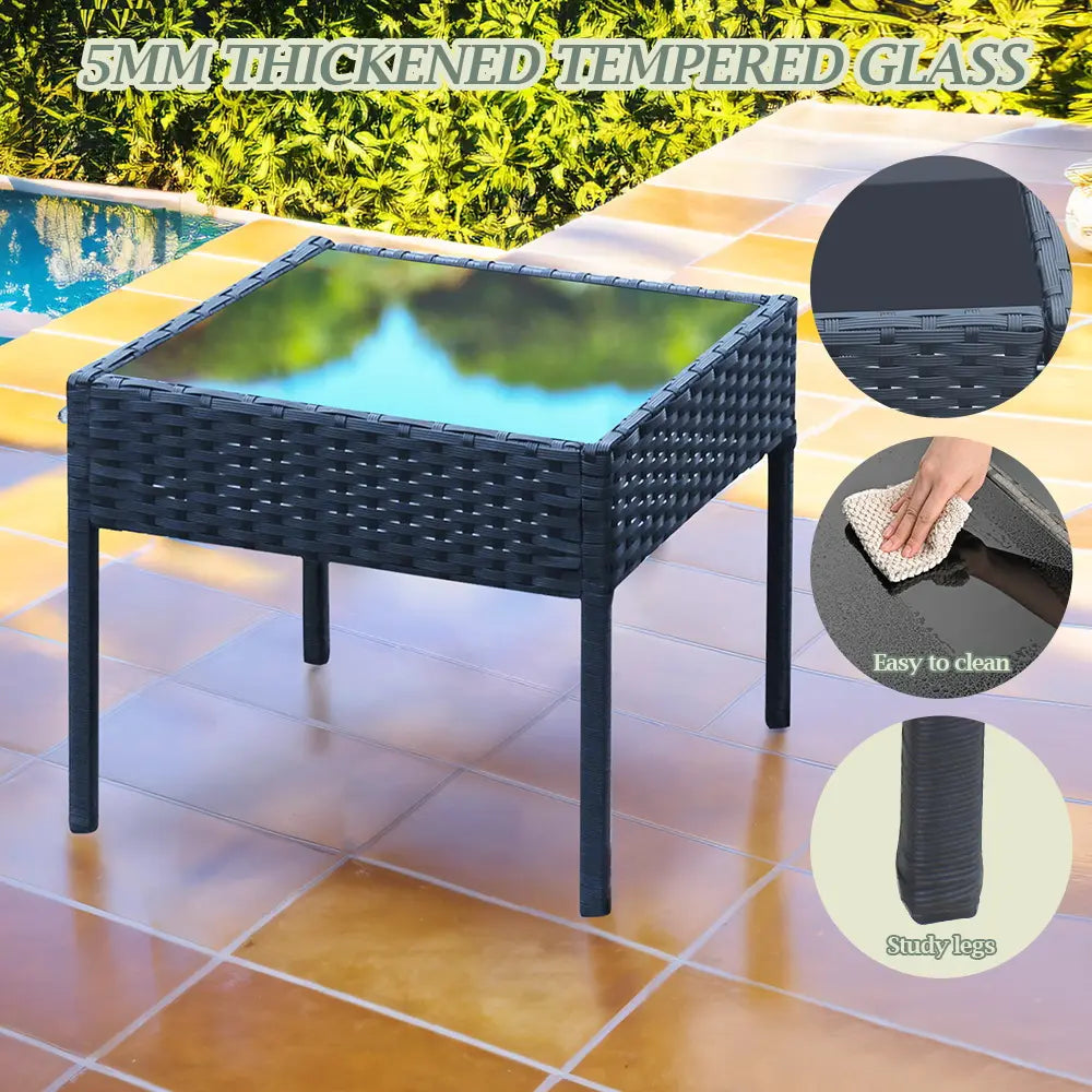 Laguna outdoor dining table with chairs arranged for al fresco dining