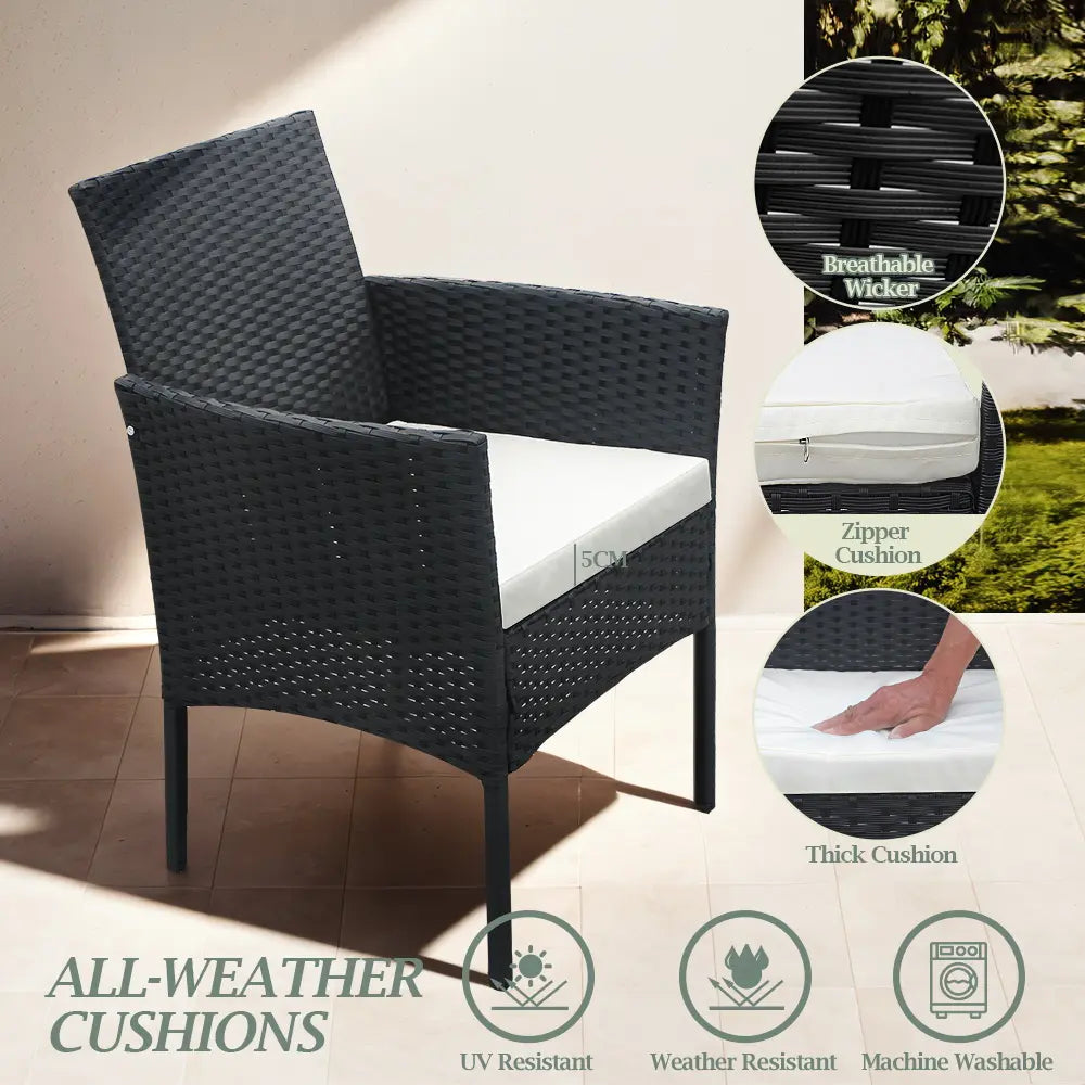 Close-up of Felix outdoor dining set with weather-resistant materials