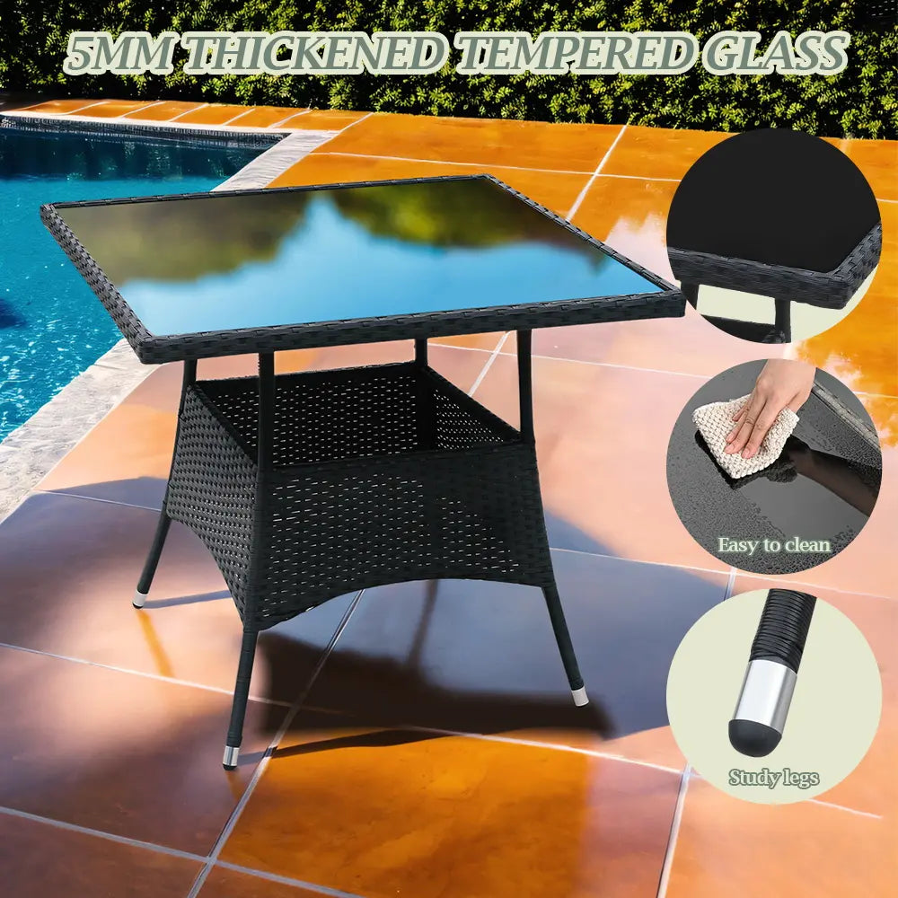 Felix dining set for outdoor gatherings on a sunny deck