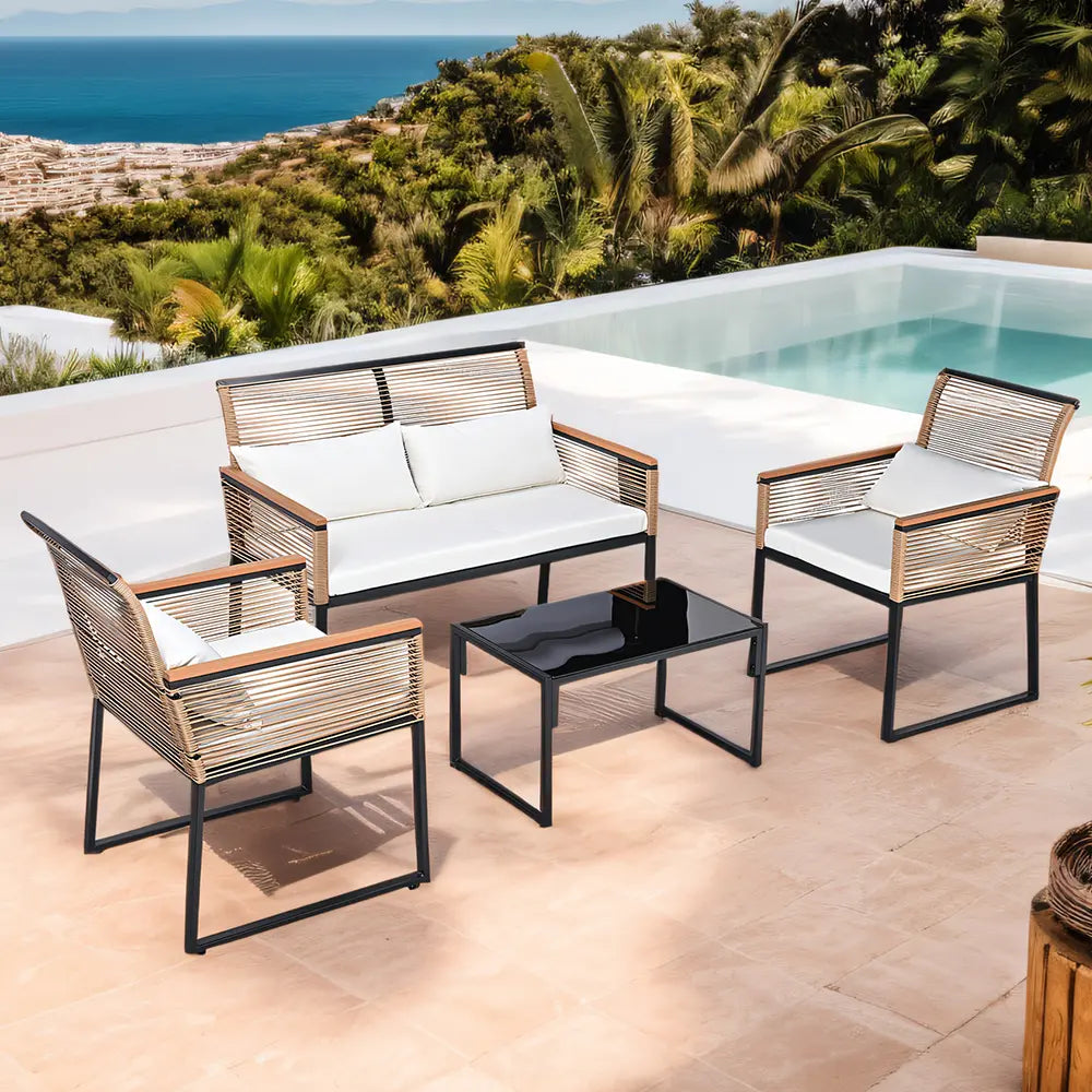 Stylish tempered glass tabletop on the Allegra coffee table