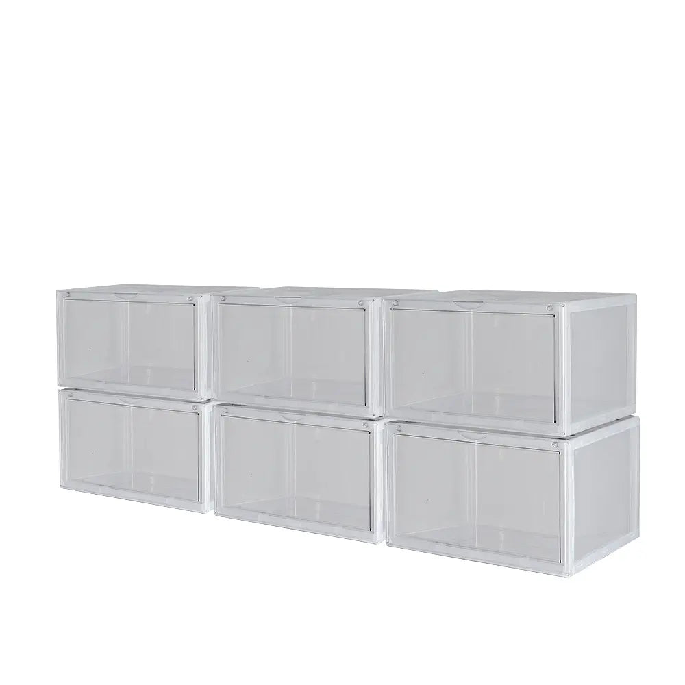 Close-up of the durable plastic material of the Peta Stackable Shoe Boxes