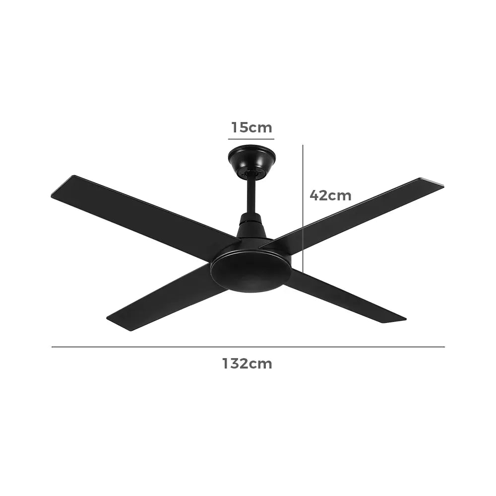Spitfire 52“ Wooden Ceiling Fan with Remote Control 6 Speed