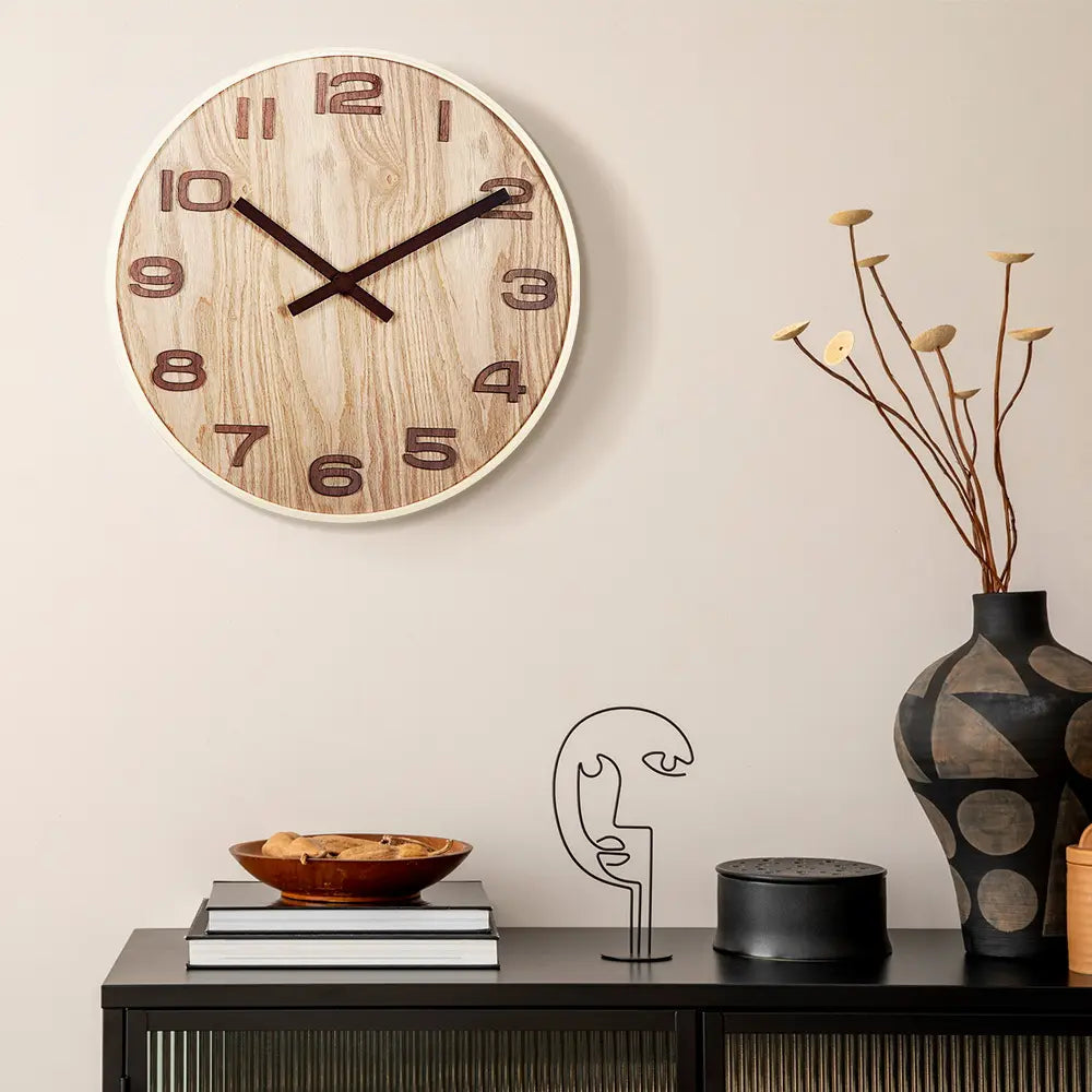 Retro Wall Clock hanging in a mid-century modern living room