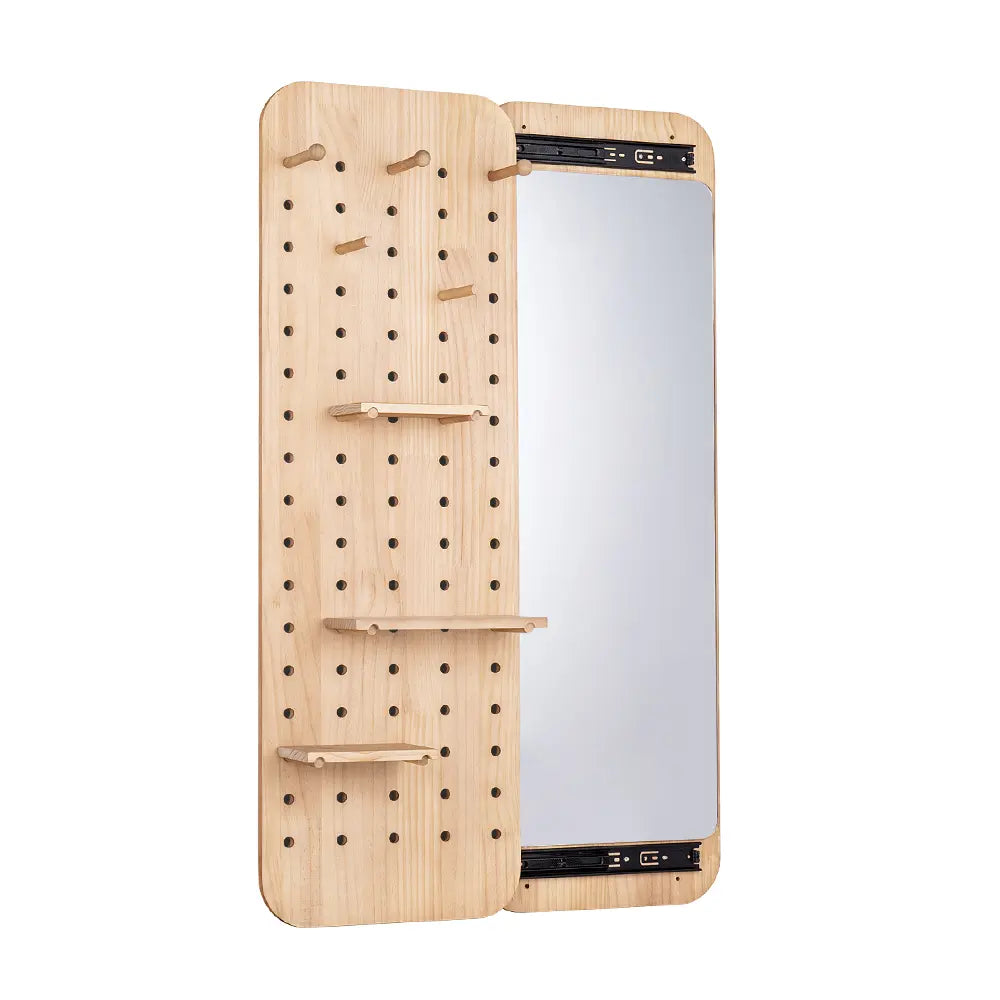 Elegant Charlie sliding mirror mounted in a bright, modern hallway