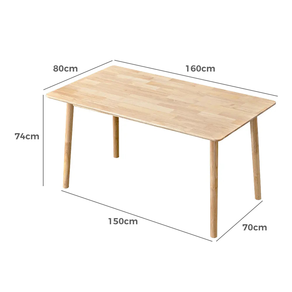 Barron 160x80cm wooden dining table in a rustic-style kitchen