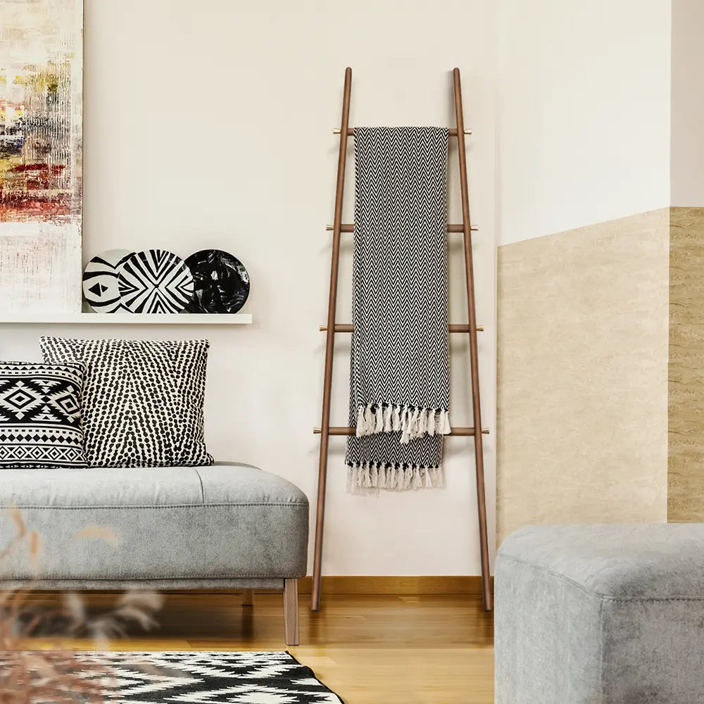 Stylish ladder rack for towel storage in bathroom