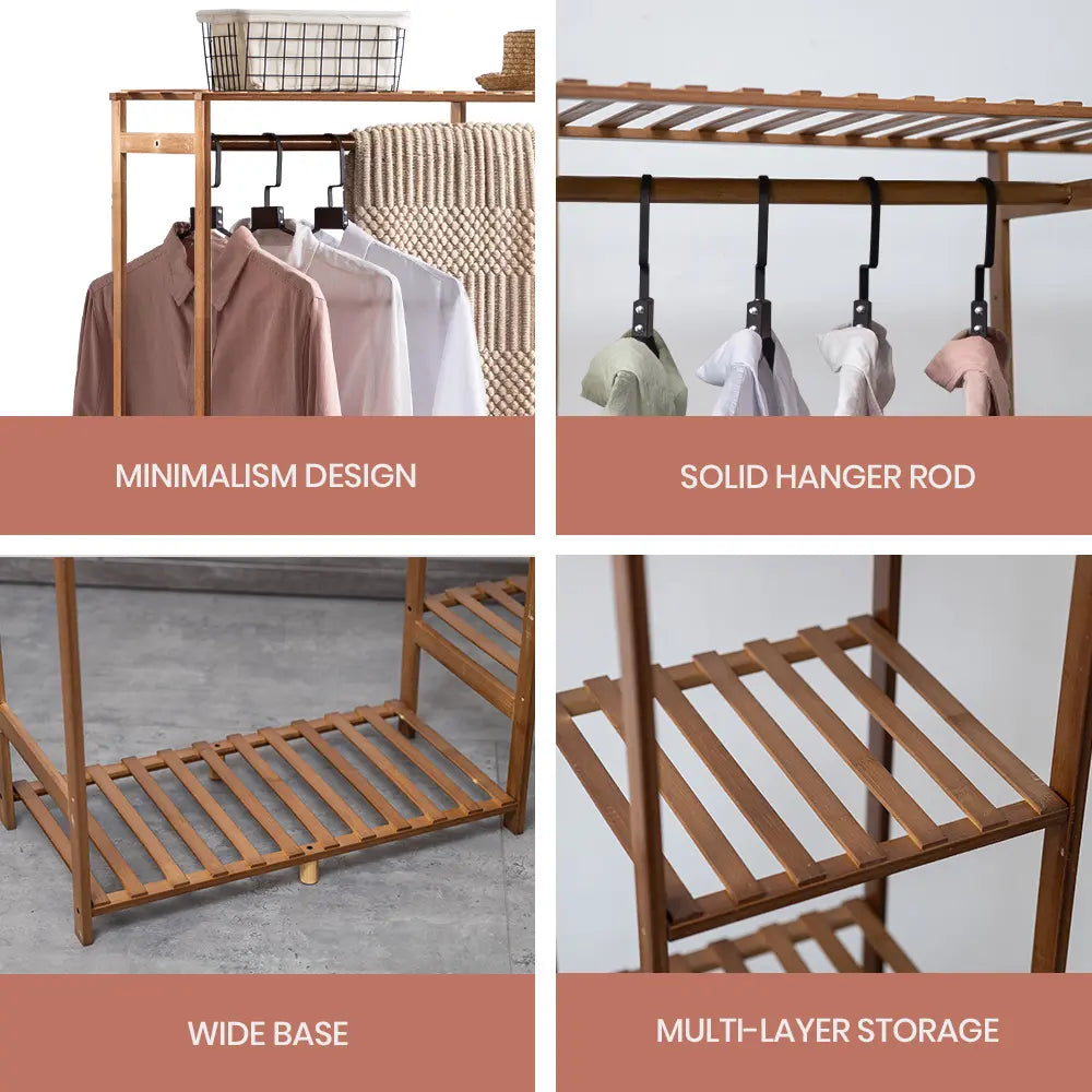 Minimalist Guerrero wooden garment rack for organizing clothes